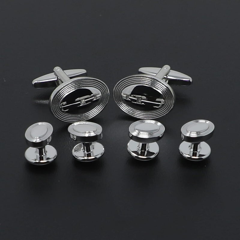 MENDEPOT Men Formal Wear Dress Shirt Cufflinks And Studs Set With Box Wedding Groom Groomsmen Gift - Image 4